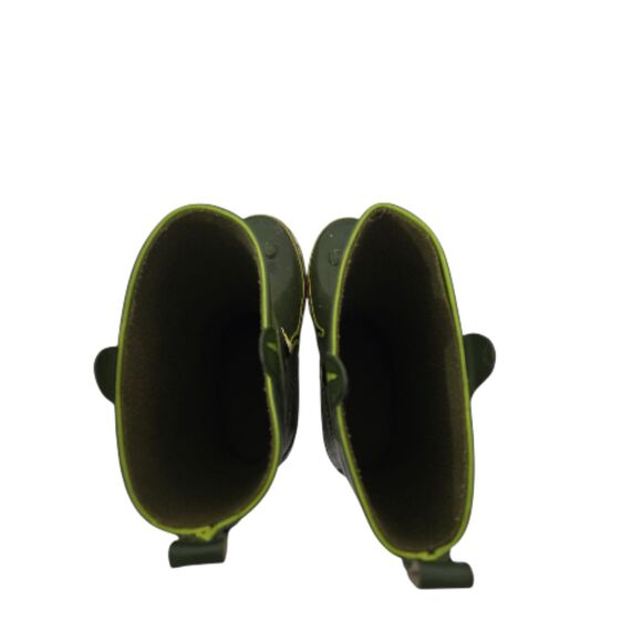 Steel Shank Dinosaur Splashers Boots Kids 2 Green Dino Face - Picture 4 of 8